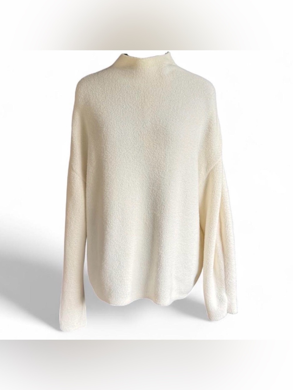 Express Cream Funnel Neck Sweater